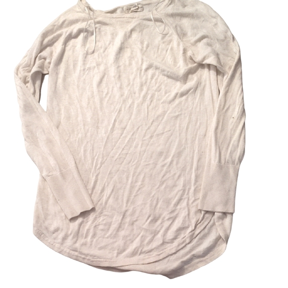 If It Were Me Cream Rayon Blend Long Sleeve Tunic Top Size XL - Picture 1 of 4